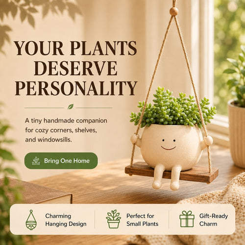 Pebble Swinging Plant Pot